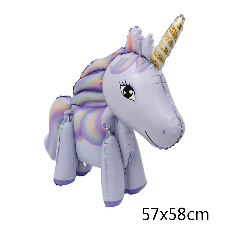 1pc 1 шт 3D DIY CuteRainbow фольгированные шары розовый синий фиолетовый стоячие шары Свадебные украшения для дня рождения Детские игрушки - Цвет: 1pc
