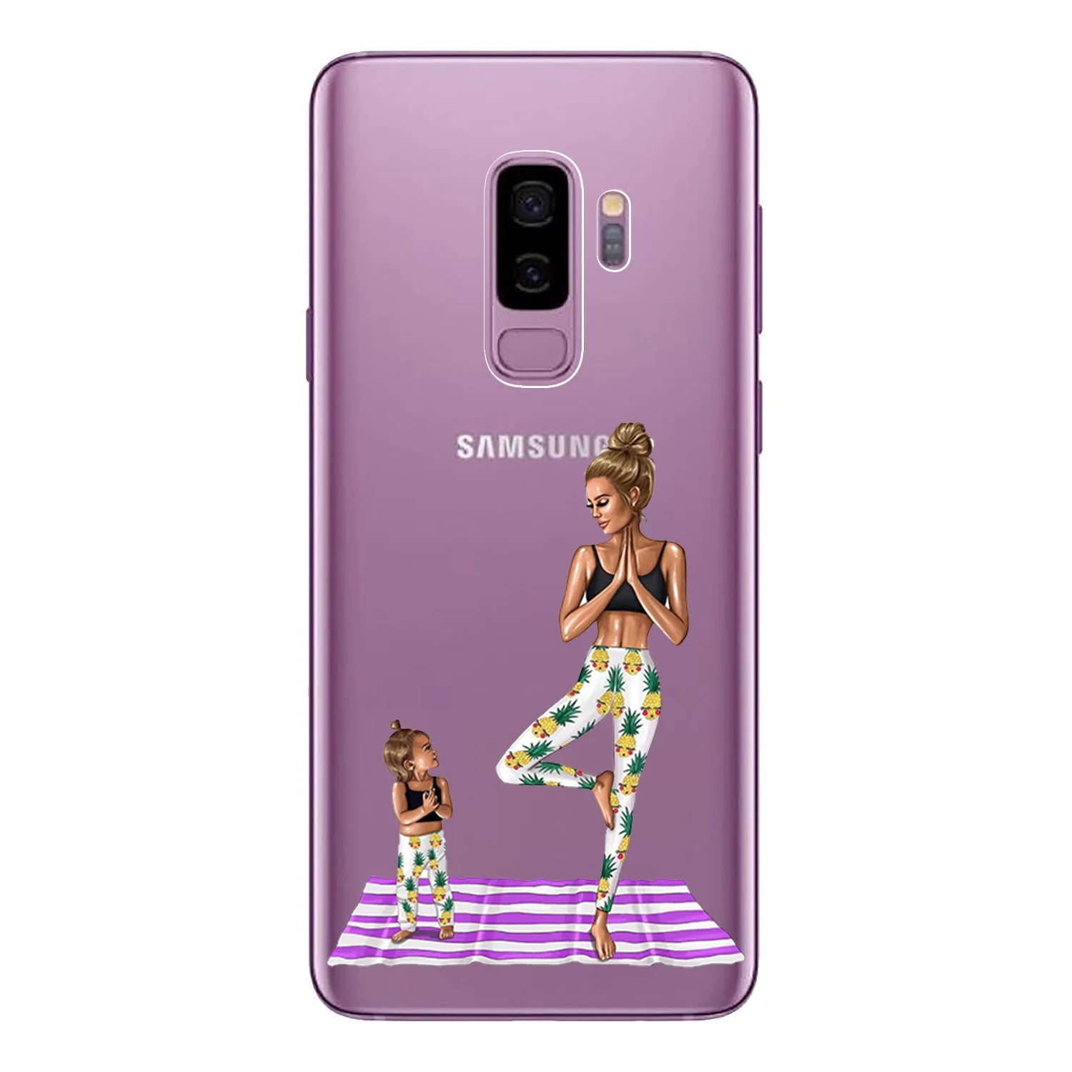 Soft TPU Funda For Samsung Galaxy S7 Edge S8 S9 Plus Case Cover Silicone Capa Cute Baby Mom Dad Girl Coque Protect Phone Shell |