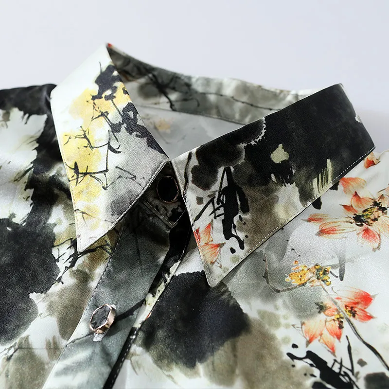 

AYUNSUE 2020 Spring Fashion 92% Silk Blouse Office Women's Shirt Long Sleeve Women Tops Blouses Plus Size blusa feminina B180680