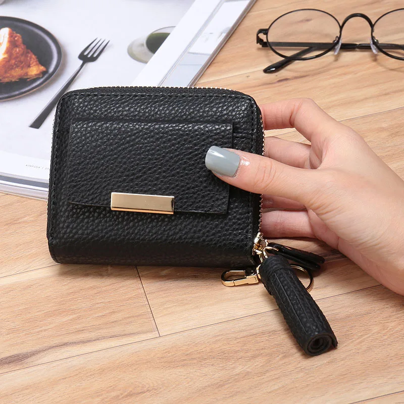 

Zipper Short Clutch Wallet PU Leather Solid Fashion Small Female Coin Purse Short Purse Vintage Women Wallet Carteiras Femininas