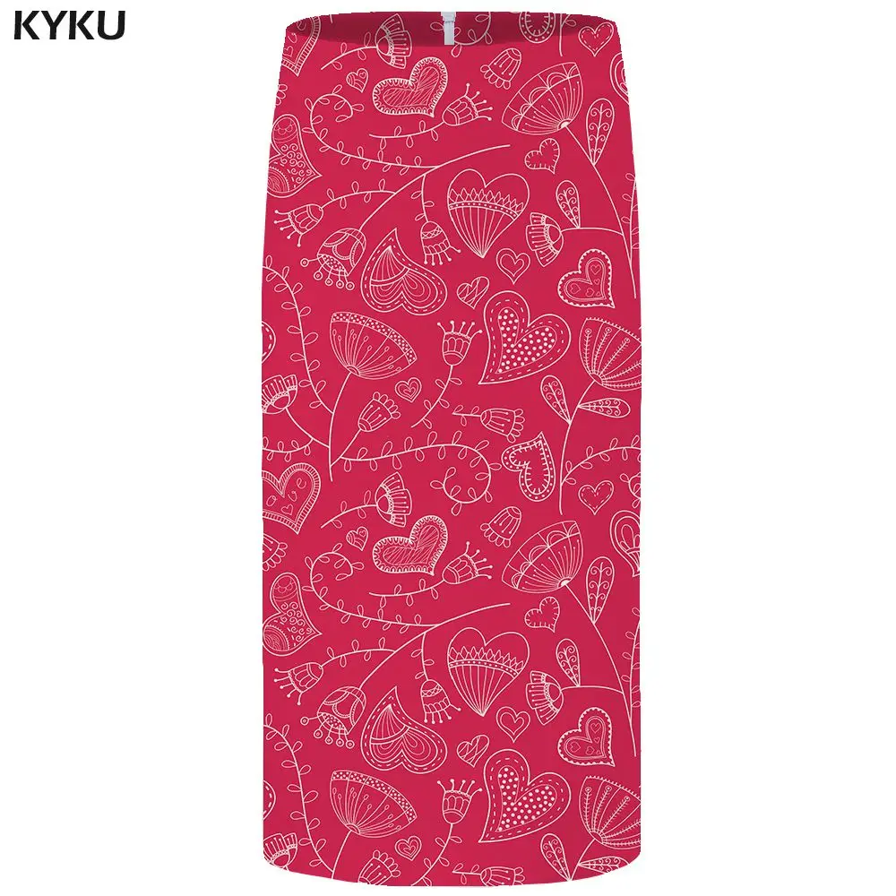 Skirt Woman 18 Бренд KYKU, юбки с цветами, женские вечерние юбки с листьями, большие размеры, цветные, высокая талия, сексуальные, с цветочным рисунком, крутая Женская юбка, новинка, повседневная - Цвет: Skirt Woman 18