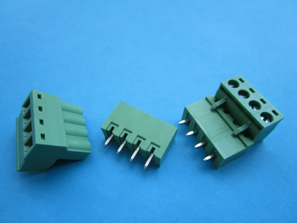 15 шт. закрытые прямые 4 pin/way шаг 5 08 мм винтовой клеммный блок коннектор зеленый
