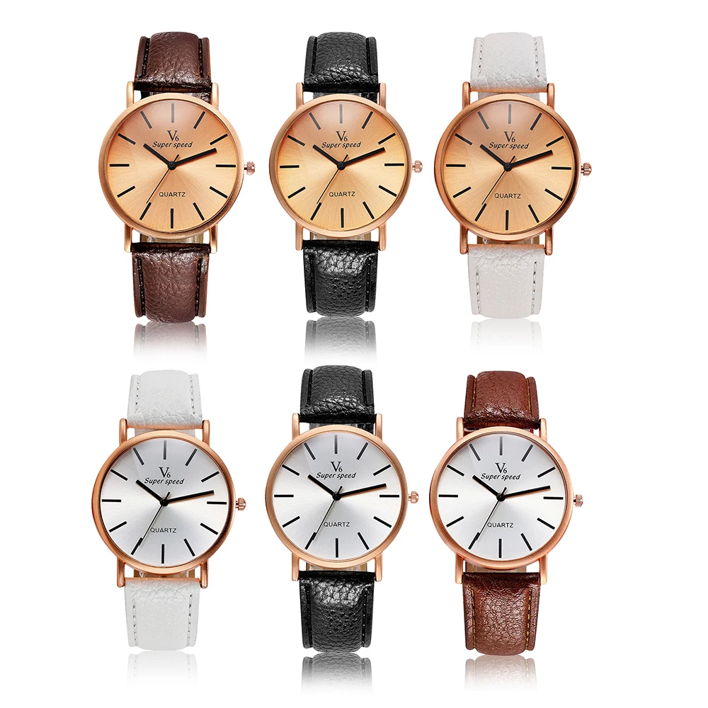 2017 new V6 super speed fashion casual women's wrist watches leather strap ladies analog quartz-watch montre femme hour clock | Наручные