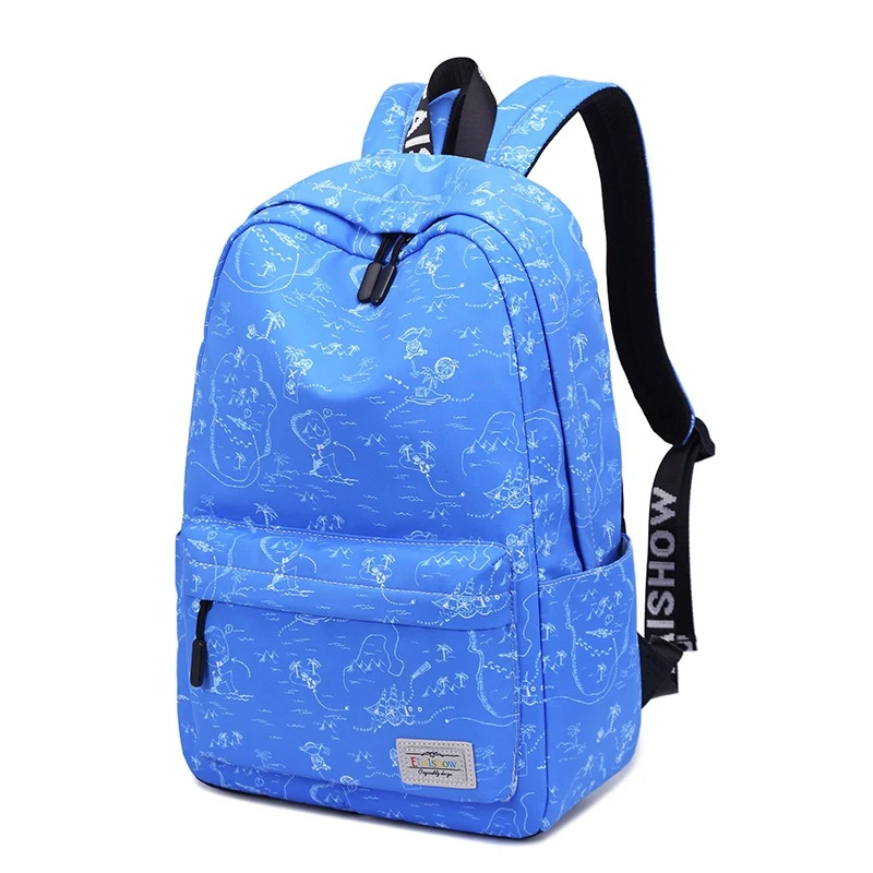 Водонепроницаемый рюкзак для мужчин синий белый цветочный рисунок ноутбука 15 6