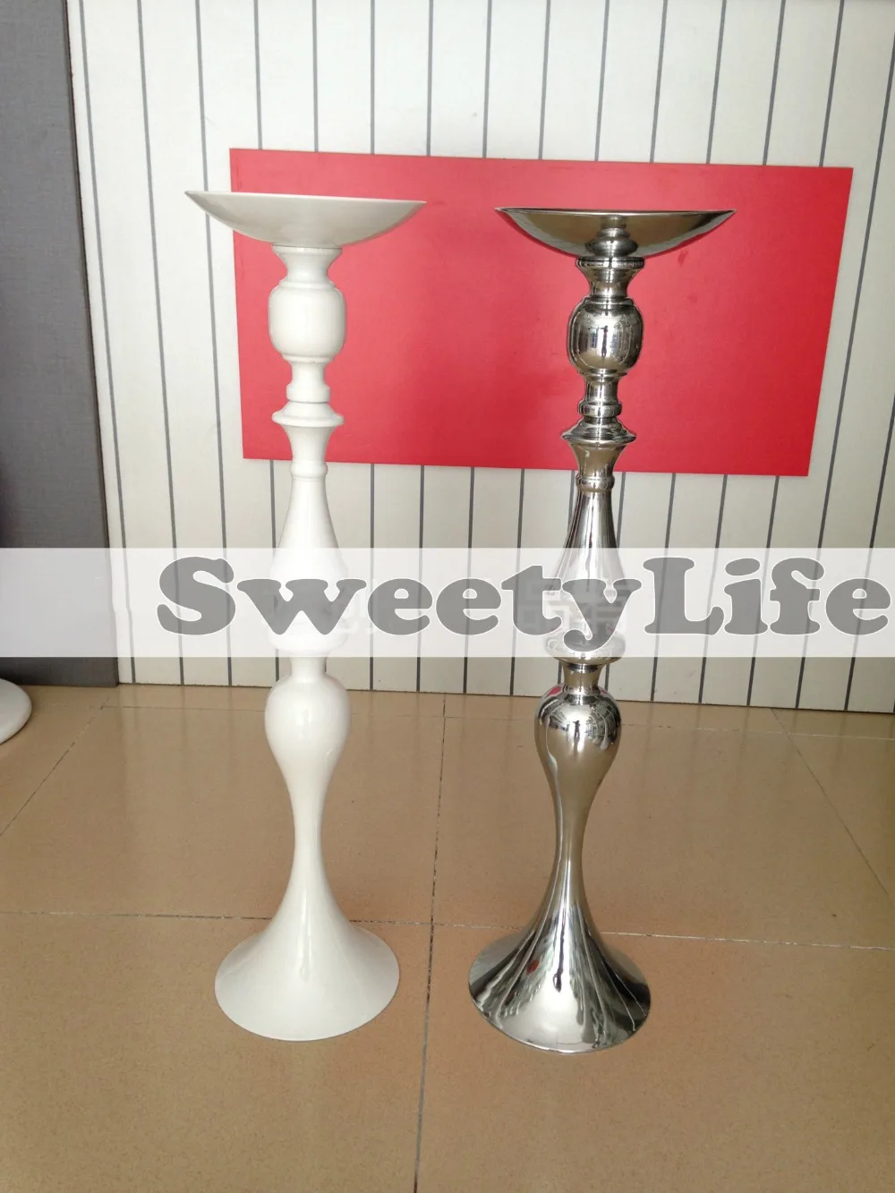 

70cm/27.6" Wedding Decoration Plating-Silver/White T-stage road guide mermaid candle stick road guide road lead 10pcs/lot