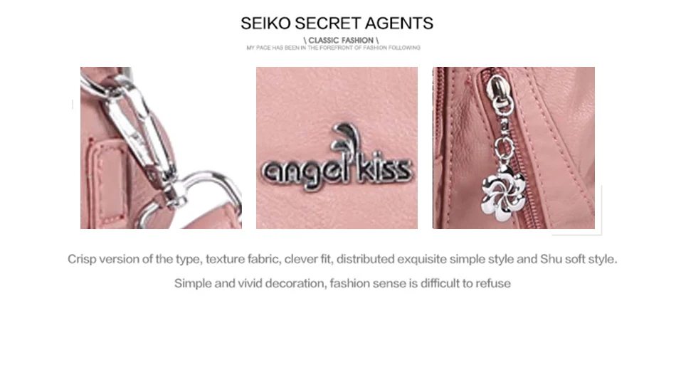 Angelkiss бренд 2 передняя молния экономичная Женская Большая вместительная сумка с верхней ручкой сумка на плечо с бесплатным подарком