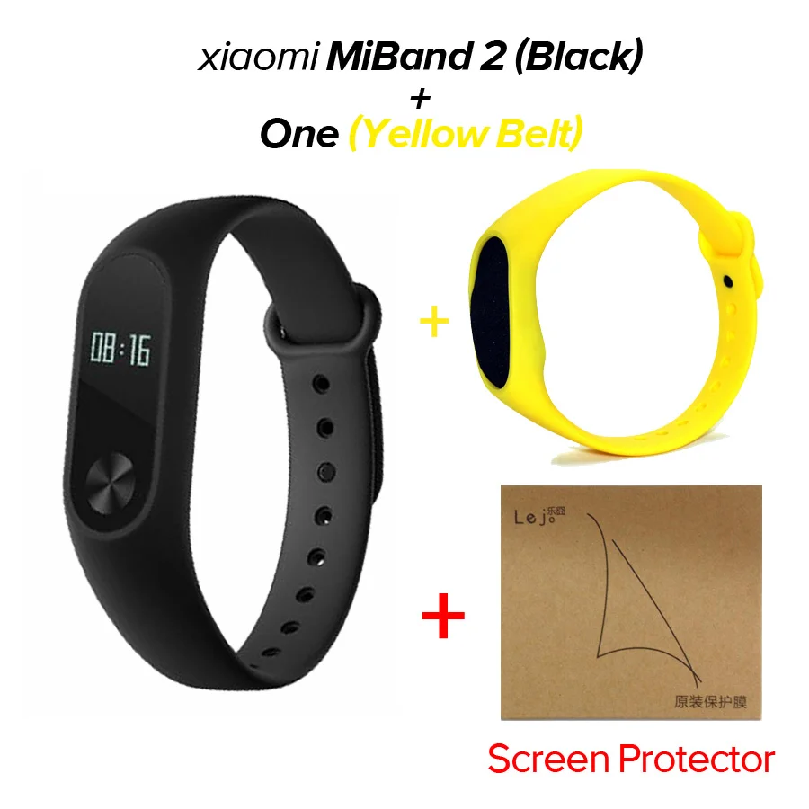 Xiaomi mi Band 2 mi band 2 фитнес-трекер монитор сердечного ритма OLED дисплей тачпад Bluetooth 4,0 для Android IOS - Цвет: -yellow N Film