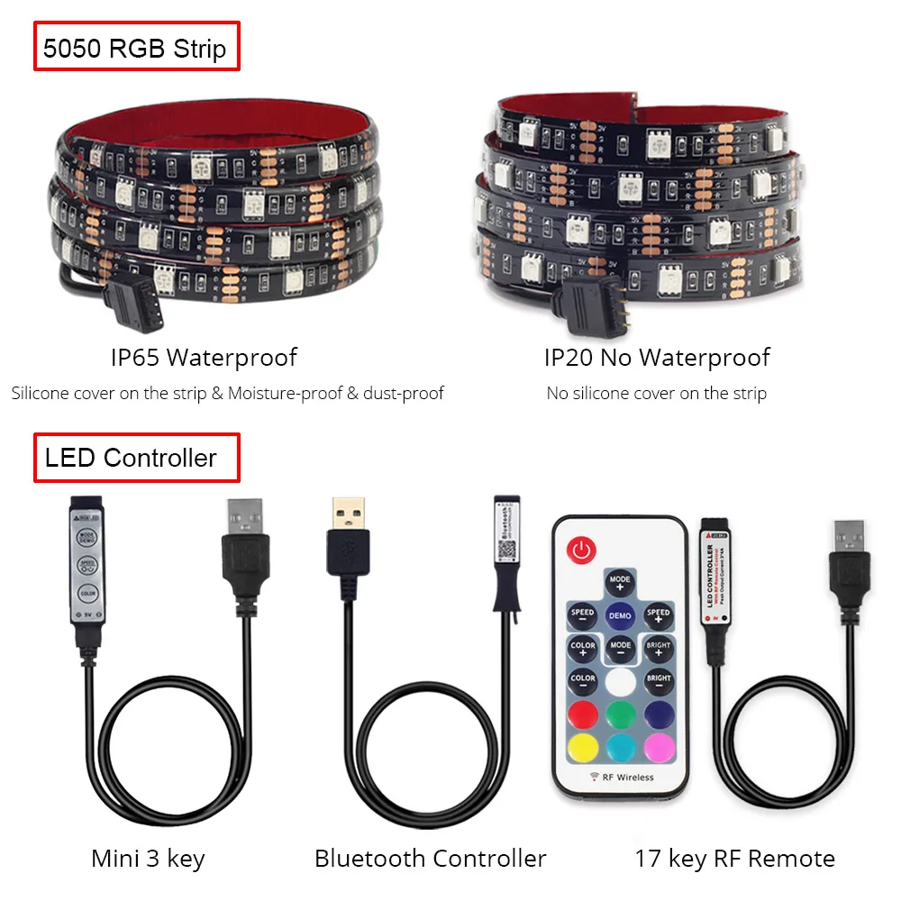 17Key пульт дистанционного управления USB светодиодный 5050 RGB 50 см 1 м 2 м Bluetooth приложение управление мини 3Key управление Лер гибкий светодиодный светильник ТВ фоновый светильник