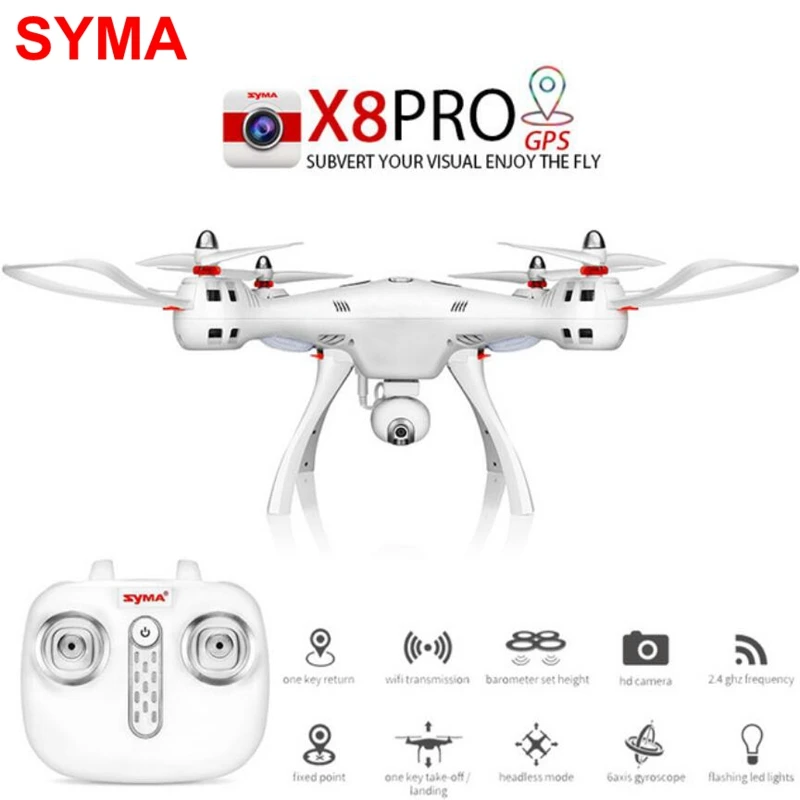 SYMA X8PRO 2 4G 4CH 6 осевой GPS FPV RC Квадрокоптер с HD wifi камерой автоматический высокого
