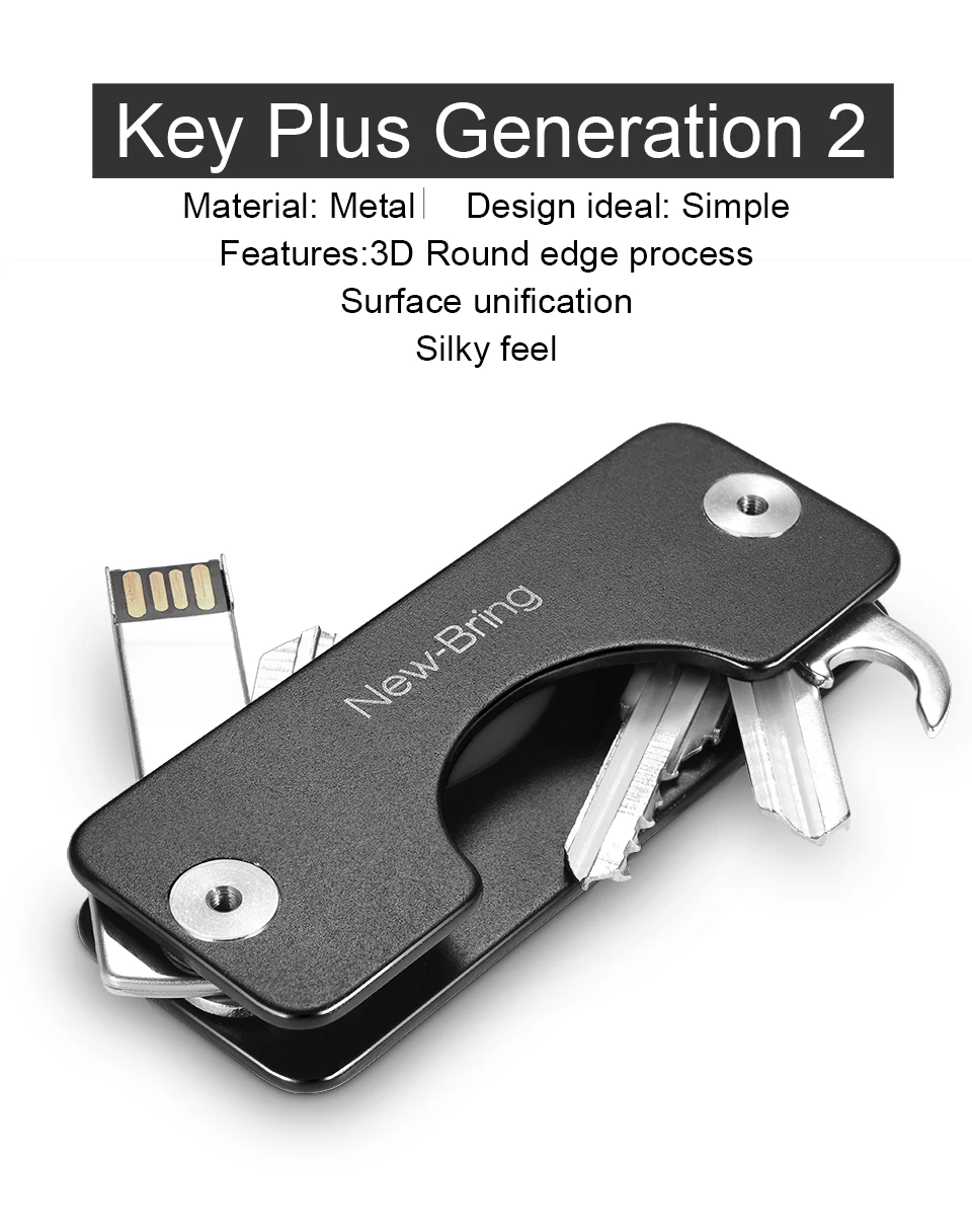 NewBring G2 держатель для ключей Алюминиевый металлический кошелек мужской Автомобильный держатель для ключей умная ключница органайзер для ключей брелок-Органайзер