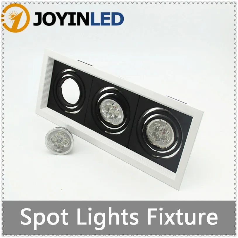 

Free shipping 3pcs Square with back rings fitting kit black Iron case gu10/mr16 spotlight led Fixture/holders