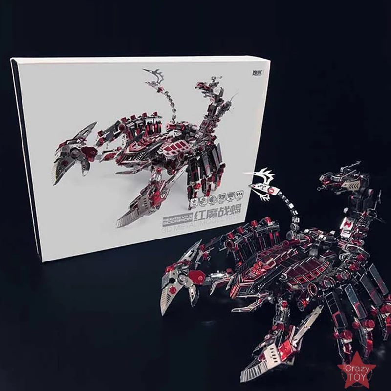 Original Box Microworld Red Devils Скорпион 3D металлические головоломки DIY сборные модели наборы лазерная резка головоломки игрушки D003 - Цвет: Original Box