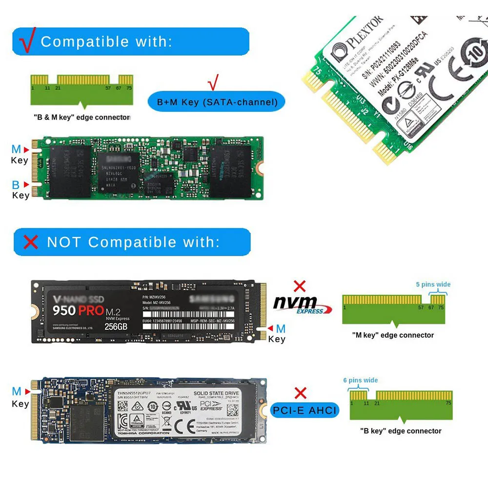 2,5 дюймов NGFF(SATA) SSD конвертер адаптер чехол B+ M ключ разъем 2 M.2 SATA адаптер карта для E431 E531 X240S Y410P Y510P