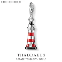 925 sterling silver enamel lighthouse charms 2019 european bead gift fit snake chain bracelet bangle diy accessories jewelry