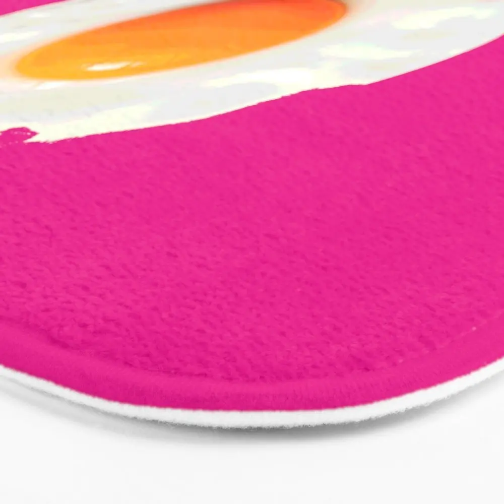 Ярко розовый коврик для ванной Sunny Side Up Egg Коралловый флисовый с рисунком 17 &quotx