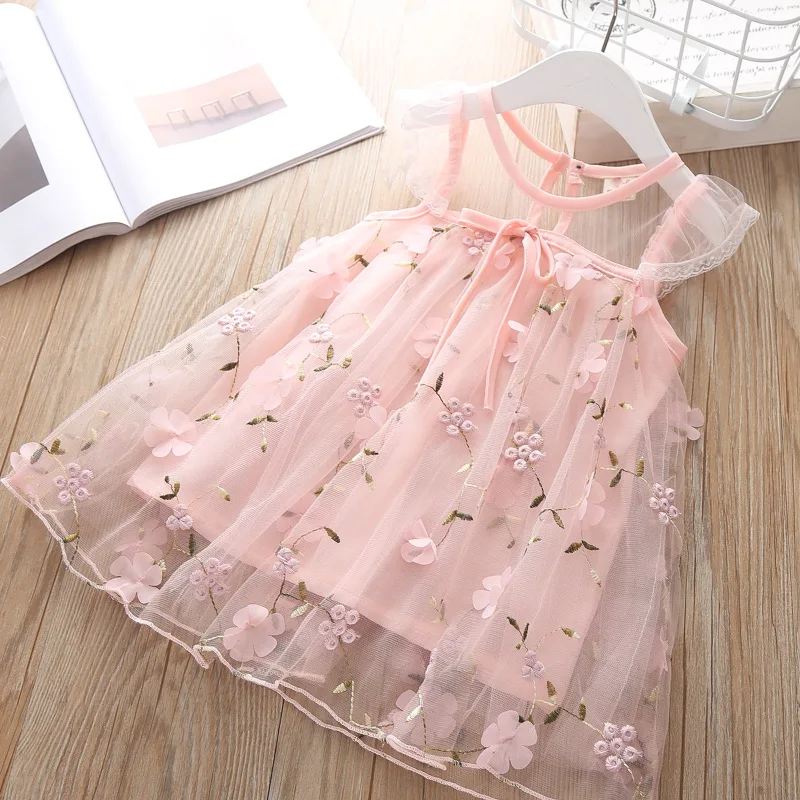 Baby Girl Summer Chiffon Floral Dress Petal Flower Kids Wholesale Lots Bulk Clothes Little Tulle Princess Lace 2019 | Детская одежда и