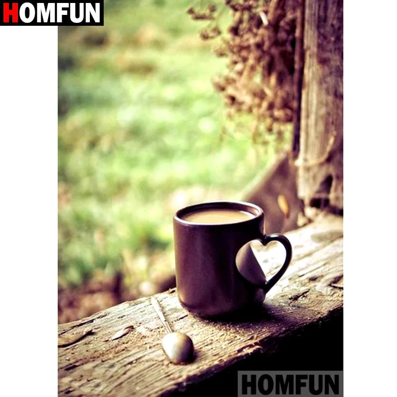 Алмазная 5D картина HOMFUN кофейная чашка вышивка крестиком полная выкладка