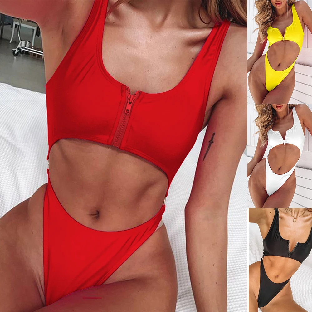 Коллекция 2019 года бикини ROSIELARS с открытым животом на молнии сексуальный женский
