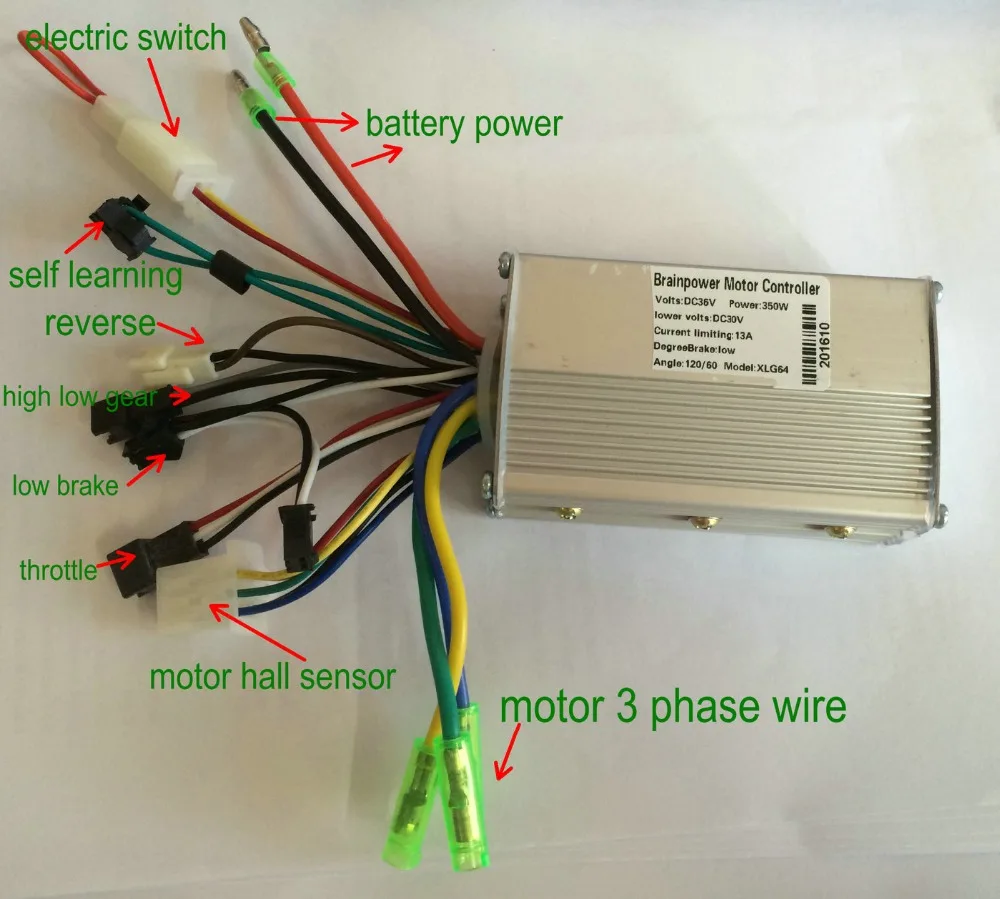 BLDC контроллер 24V36V48V 250W 350W Авто EBS тормоз нет необходимости тормозной рычаг для