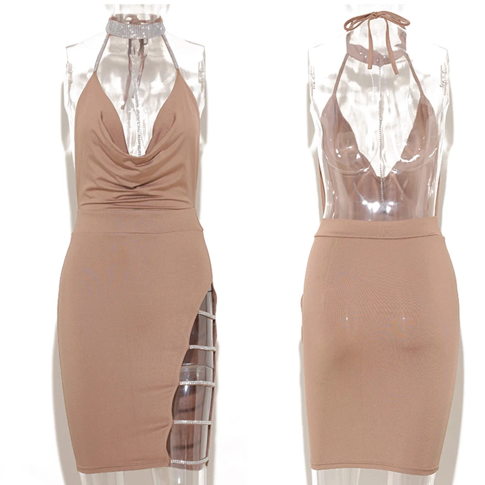 Вечернее платье с блестками Женская Сексуальная Клубная одежда глубоким