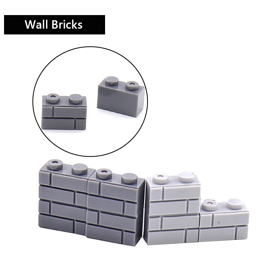 

50 шт. 1x2 точки креативные DIY военные городские настенные кирпичи Аксессуары Совместимые армейские WW2 строительные блоки игрушки для детей