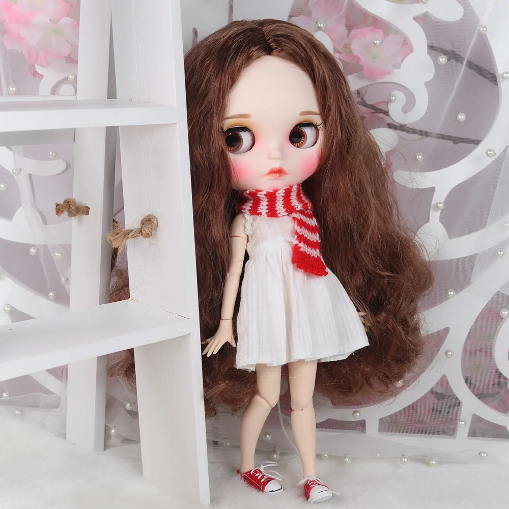 Ледяной DBS Blyth кукольные нет. BL9158 каштановые волосы резные губ матовая лицевая