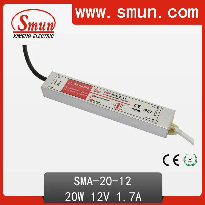 20W6 12A 1.7A постоянный ток водонепроницаемый IP67 Светодиодный драйвер импульсный