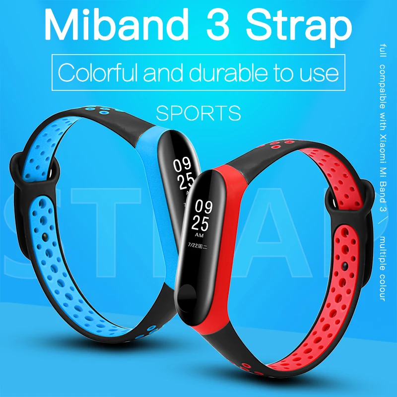 Спортивный ремешок BOORUI для miband 3 силиконовые ремешки смарт-часов сменные