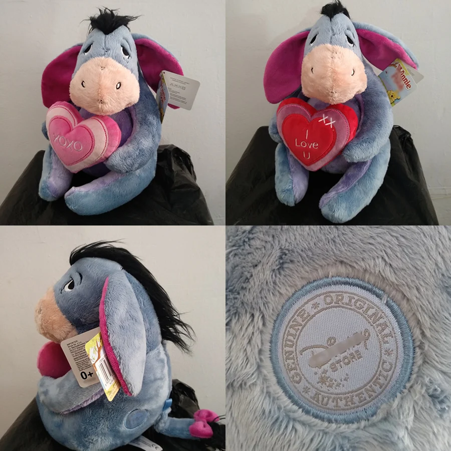 Сидя 28 см 2 стиля Disney Eeyore Ослик Мягкие игрушки Плюшевые животные держатель любви