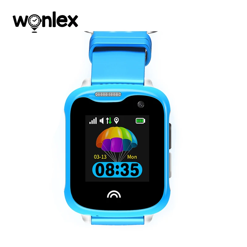 Wonlex новые KT05 Детские настоящие водонепроницаемые IP67 плавательные часы SOS gps GSM Wifi камера 1,33 дюймов ips сенсорный экран спортивные умные часы - Цвет: KT05-Blue