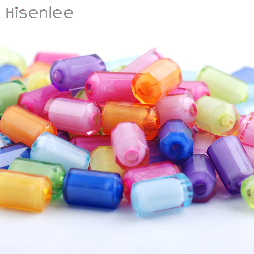 

Children's toy DIY beading 12MM 20MM Multicolor DIY Hand Catenary Pendant Material Acrylic Cylindrical Bead in Beads