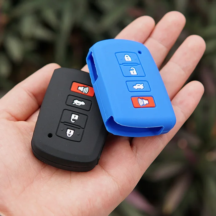 Silicone Rubber key fob cover case sleeve set protect skin jacket for Toyota Corolla Camry RAV4 Highlander Prado Remote keyless |
