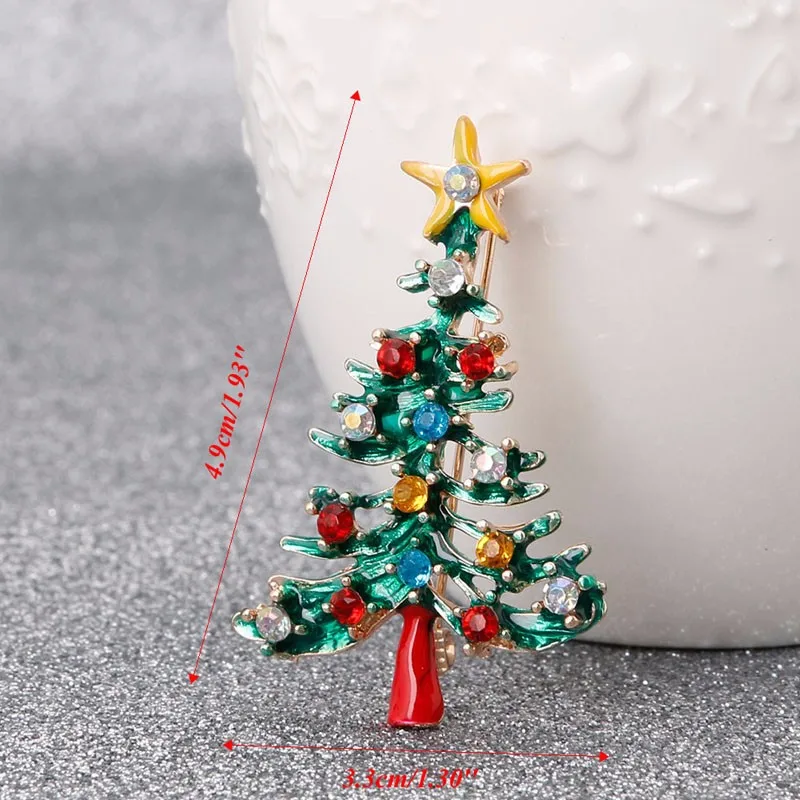 Винтажная разноцветная Рождественская елка брошь со стразами булавка Шарм для