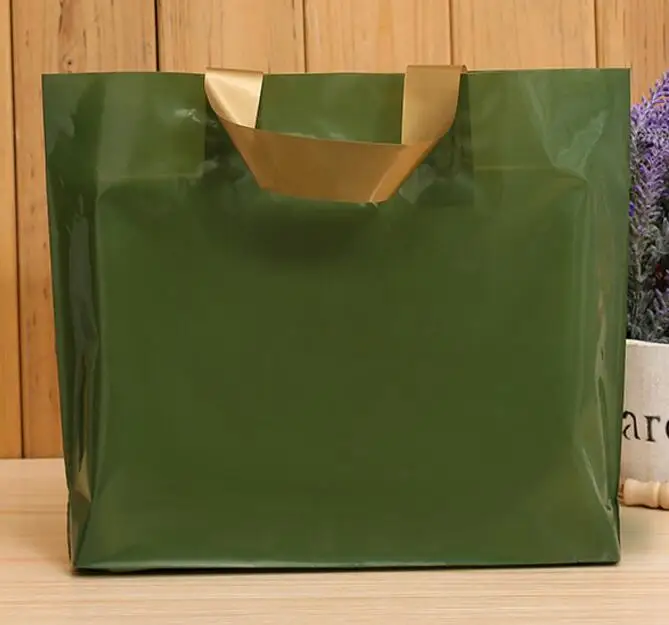 Green HARDIRON 50 шт настраиваемые, с логотипом цвет модный пластиковый мешок для покупок с ручкой подарочные товары и пакет для одежды - Цвет: Green