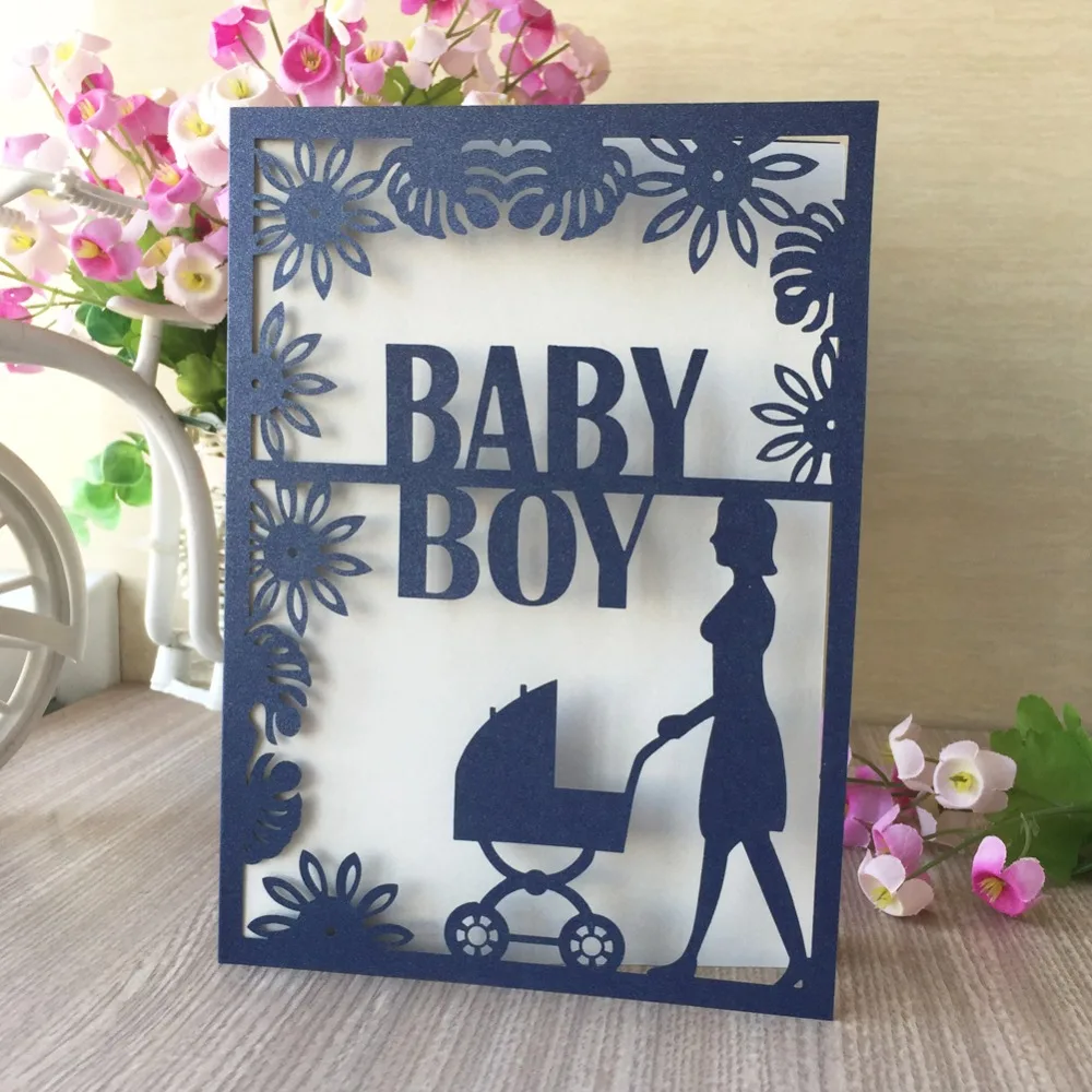 

20Pcs Baby Shower Baptism Birthday Invitaiton Card Greeting Best wishes Card For Baby Boy Christening Easter Decoration