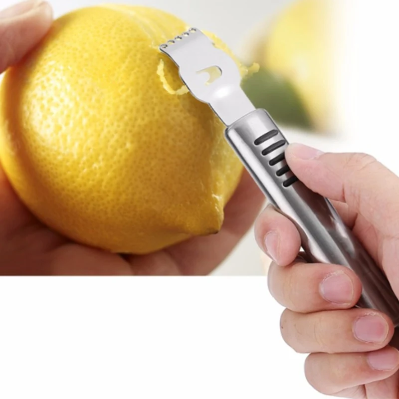 Из нержавеющей стали Фрукты Пилерс Лимон Оранжевый Zester Терка овощей нож ручки