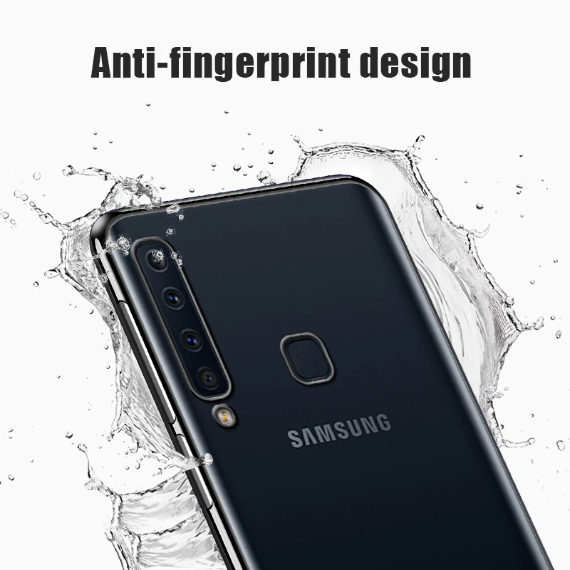 Luxury Plating TPU Case For Samsung Galaxy A7 2018 Ultra Thin Soft Silicone A9 Phone Cover Transparent |
