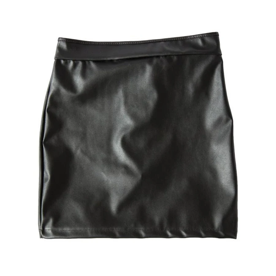 BDSM Leather Mini Dress Bondage Restraints Hollow Out Spanking Skirt Attach G-String Adult Sex Toys S M L A |