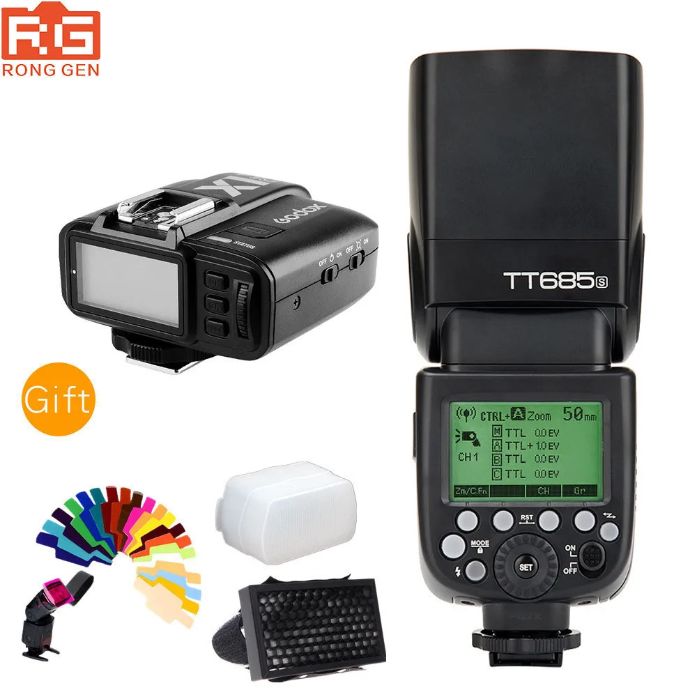 Godox TT685S 2,4G HSS 1/8000s i-ttl GN60 Беспроводная вспышка+ X1T-S триггерный передатчик Комплект для sony A58 A7RII A7II A99 A7R+ подарок