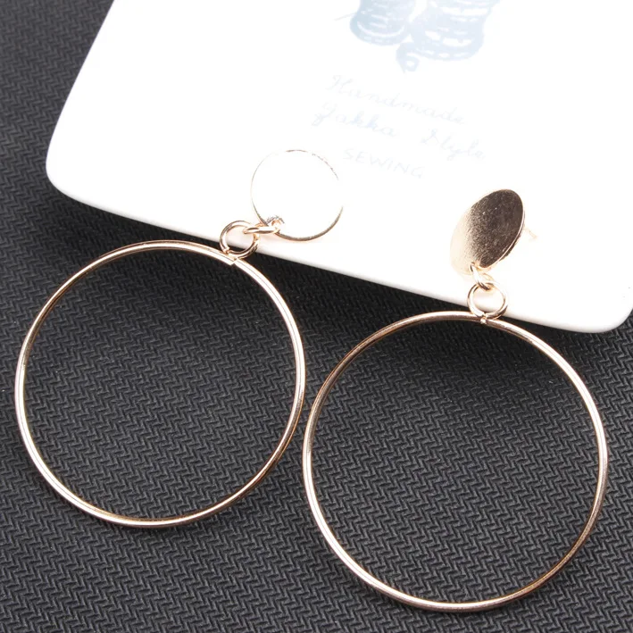 Kristi Tina European Exaggerated Temperament Metal Large Circle Earrings Japan And South Korea Trend Personality E | Украшения и
