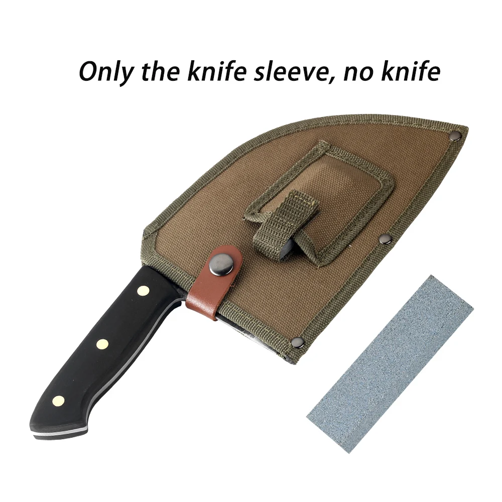 knife sleeve Kkwolf Полный Тан шеф-повара нож ручной работы кованые высокоуглеродистой стали острое Мясо Кливер santoku кухонный нож Прочный Горячий - Цвет: knife sleeve