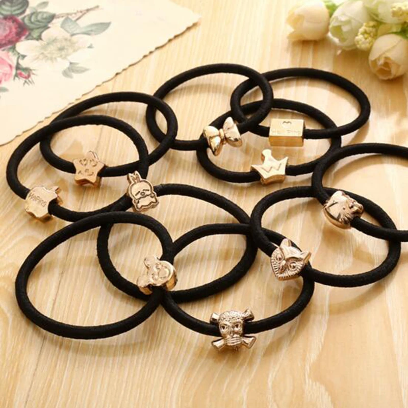 Лидер продаж модная классическая резинка для волос 10 цветов простой черный