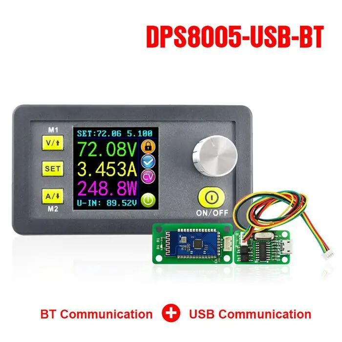 C DPS8005-USB-BT DPS8005 80V 5A постоянное напряжение постоянного тока Программируемый Блок питания модуль понижающего преобразователя ЖК-дисплей вольтметр 30% off - Цвет: C DPS8005-USB-BT