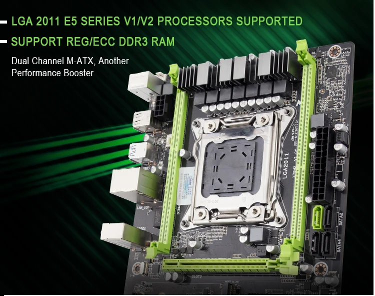 Kllisre X79 M3 материнская плата LGA2011 ATX USB3.0 SATA3 PCI-E NVME M.2 SSD поддержка памяти REG ECC и процессор Xeon E5
