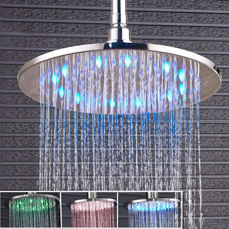 Многоразовая светодиодный щетка для душа никелевая круглая насадка 8 &quot10&quot 12