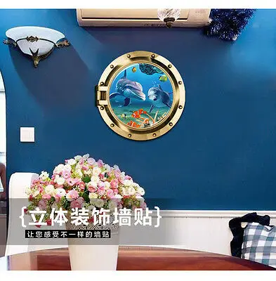 3D Океан морской рыбы иллюминатор из нержавеющей стали настенные виниловые