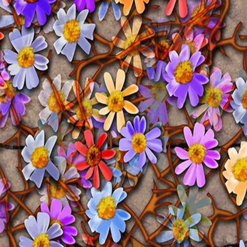 Vintage Wallpaper 3D Stereoscopic Daisy Photo Wall Murals Creative Color Hotel Wallpapers Papers for Living Room Home Decor |