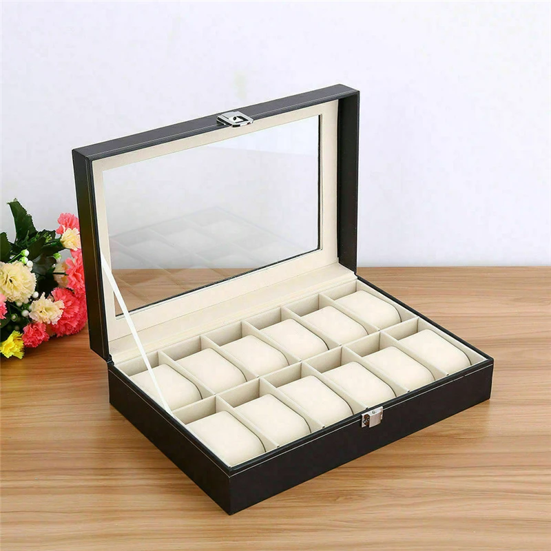 1Pcs 3/6/12 Luxury Watch Box Jewelry Storage Organizer storage display box for Rings Bracelet Display Holder Case | Дом и сад