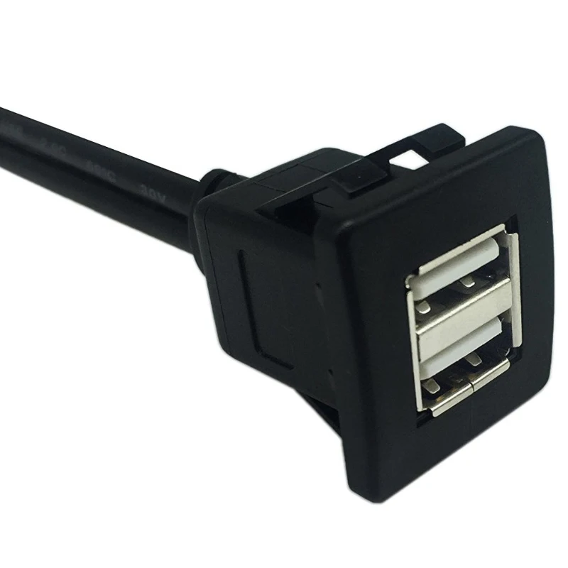 1 м/2 м гнездовой Кабель USB 2 0 Автомобильный удлинитель с утопленным креплением