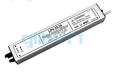DC 24V 24W Светодиодный драйвер IP67 водонепроницаемый трансформатор наружный